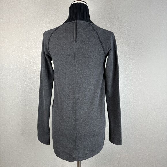 Lululemon Bliss Break Wrap Jacket Size 4 Heather Black Black Pockets Thumbholes - Picture 4 of 6